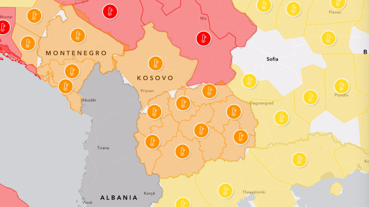 МАКЕДОНИЈА ПОД ПОРТОКАЛОВ АЛАРМ: Топлотниот бран ја зафати целата земја, температурите достигнуваат критични вредности