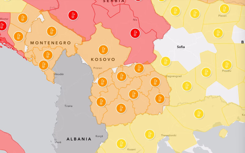 МАКЕДОНИЈА ПОД ПОРТОКАЛОВ АЛАРМ: Топлотниот бран ја зафати целата земја, температурите достигнуваат критични вредности