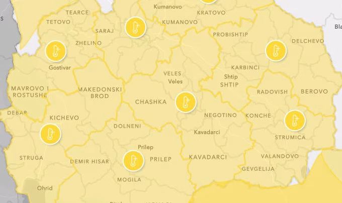 Високи температури низ цела Македонија, УХМР издаде метеоаларм